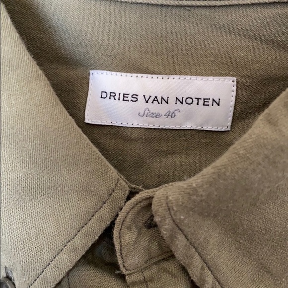 Dries Van Noten Army Green Button Down - Picture 2 of 4